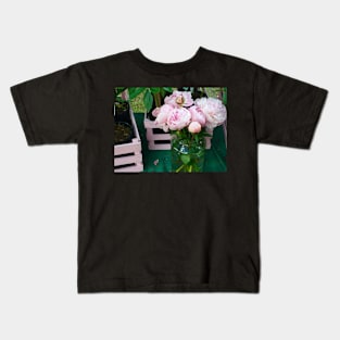 Pink Peonies in a Vase Kids T-Shirt